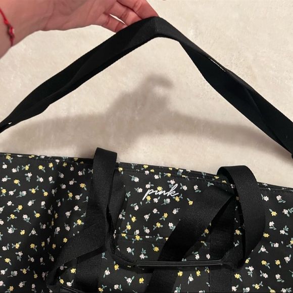 Pink VS Floral Print Tote Bag - Picture 7 of 8